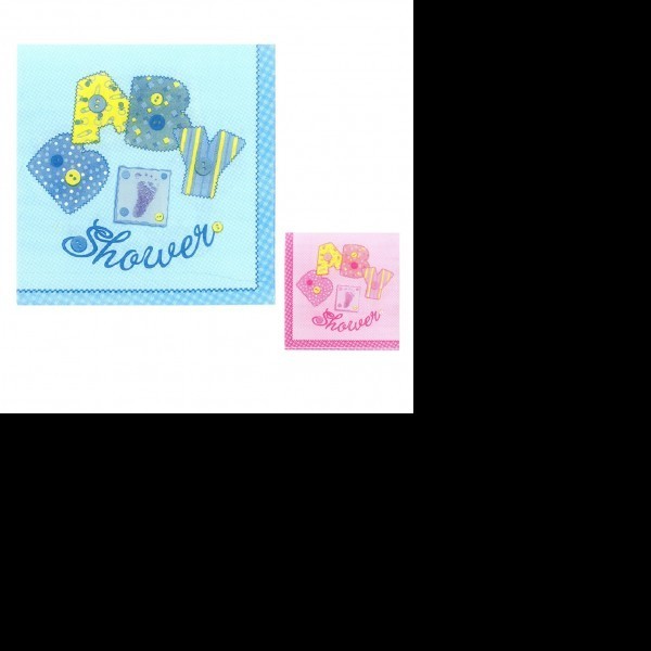 SERVILLETAS DEC. DE PAPEL BABY SHOWER PAQUETE C20 PZA